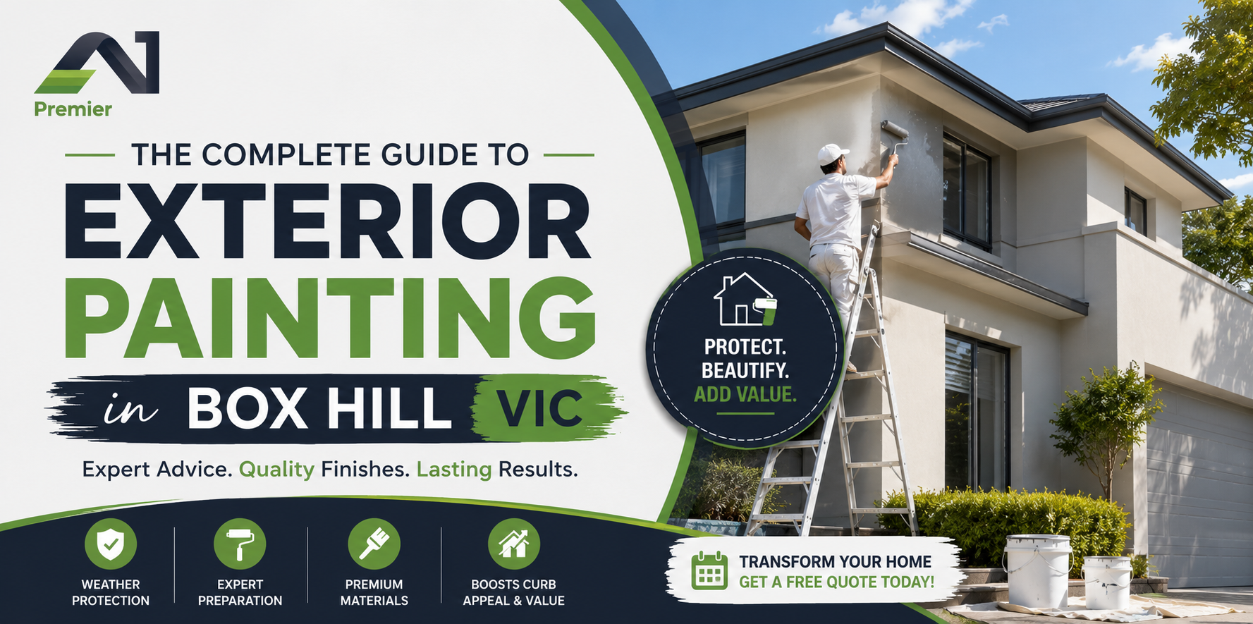 exterior house painting in Box Hill